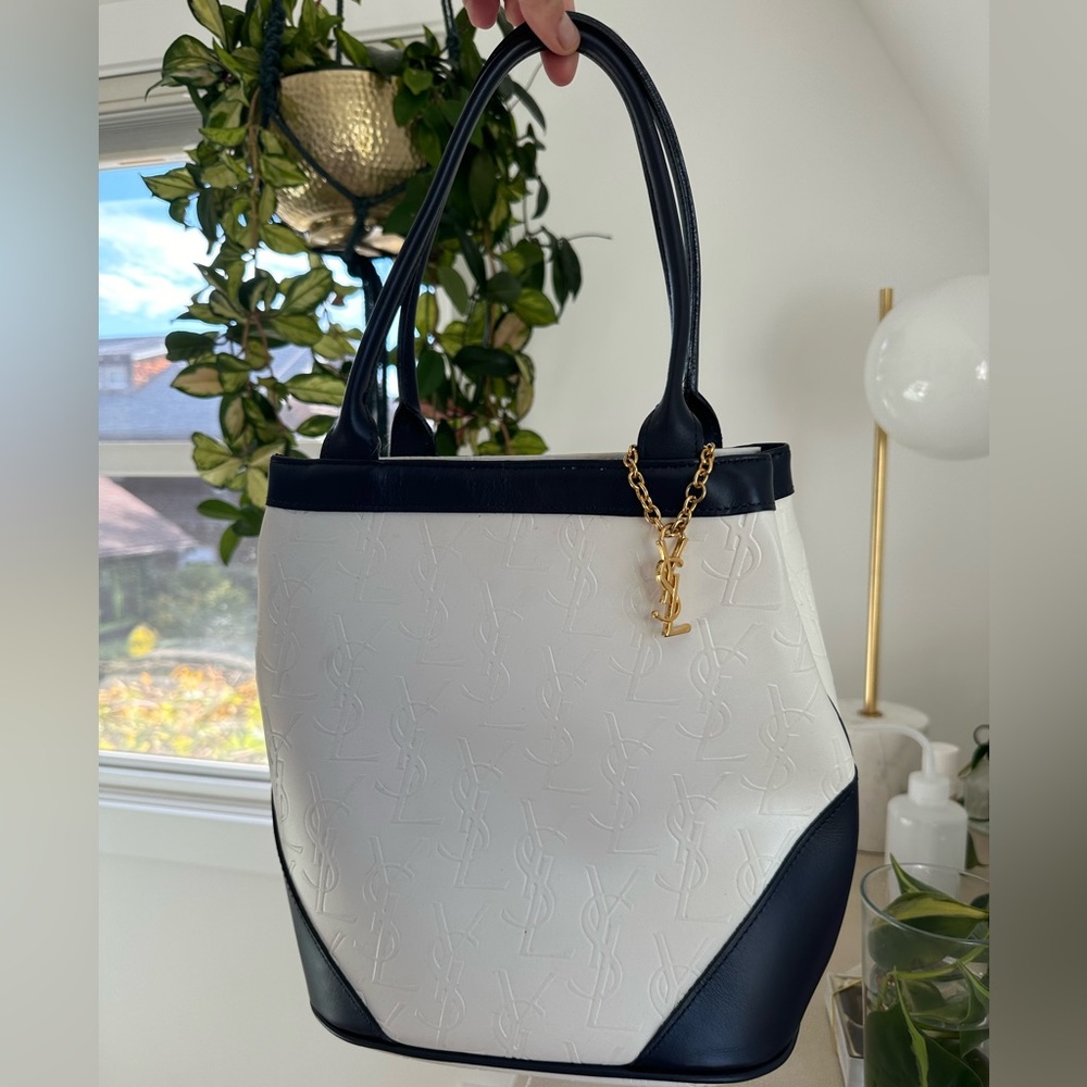YSL tote bag - vintage with YSL pattern - rare and beautiful 🔥